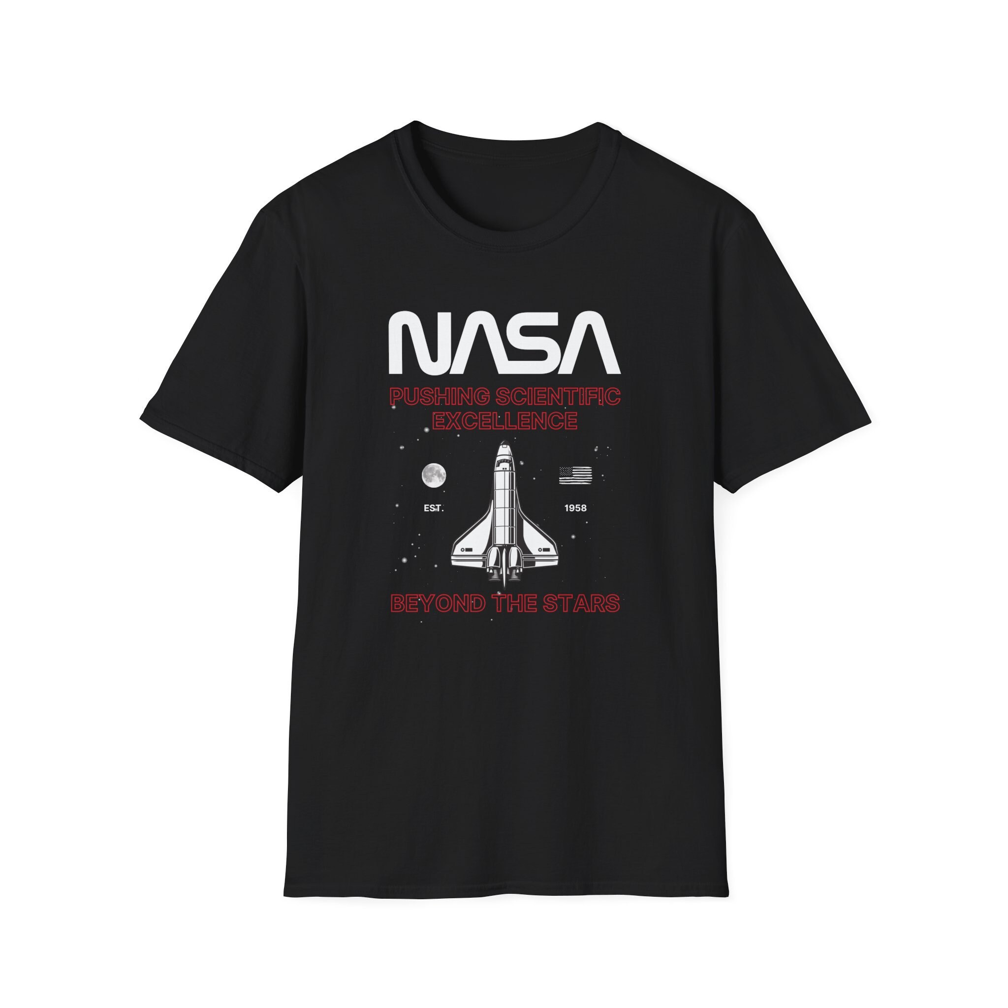 NASA Tee Rocket Shirt Pushing Scientific Excellence Beyond The Stars Approved Merch NASA Moon t-shirt