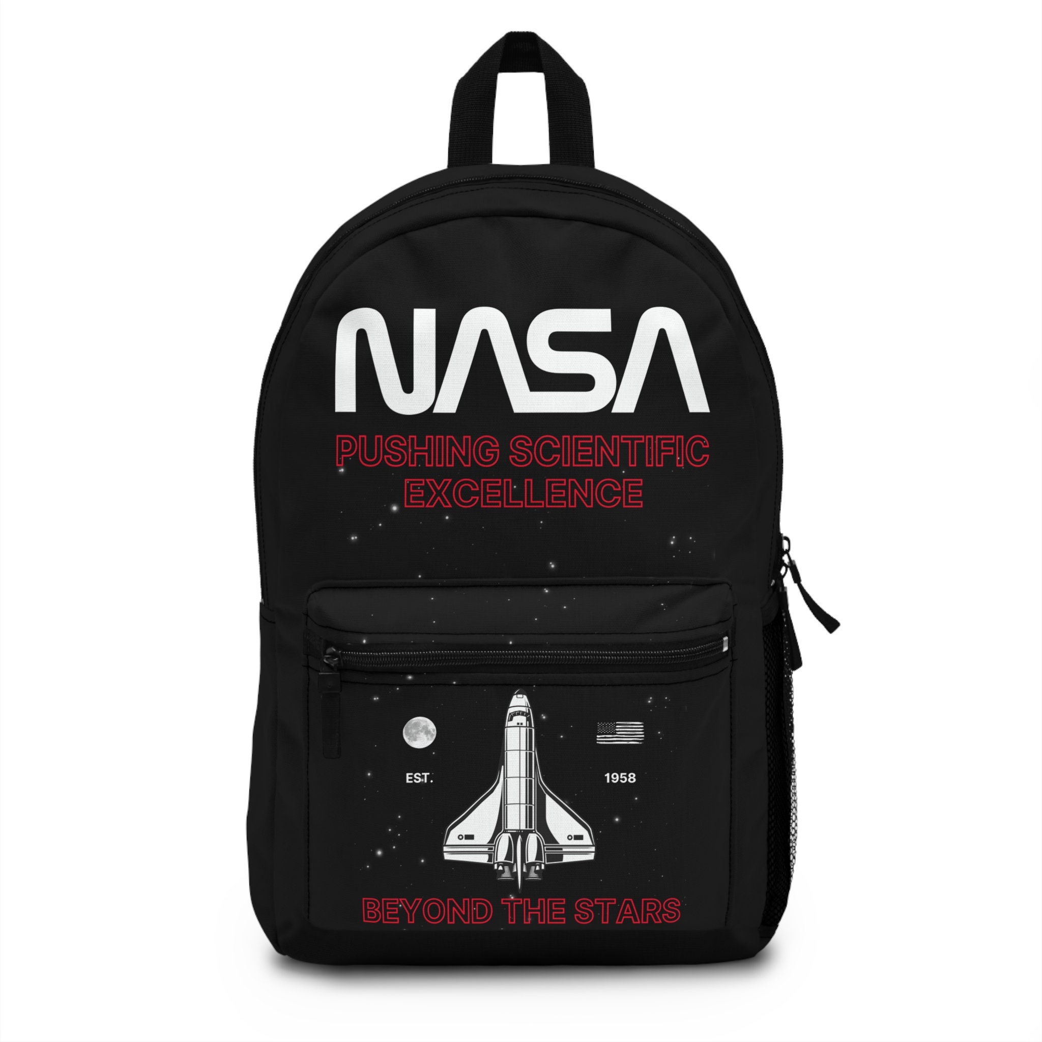 NASA backpack for school, outdoor travelling... Black spaceship backpack for kids or adults, back to school gift
