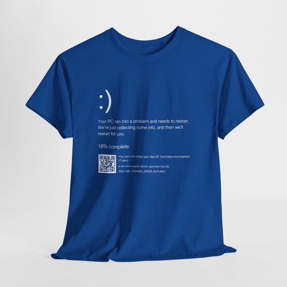 blue-screen-of-day-off-t-shirt-the-ultimate-funny- Blue Screen of Day Off T-Shirt: Funny IT Outage Tee - Estelle Gift Shop