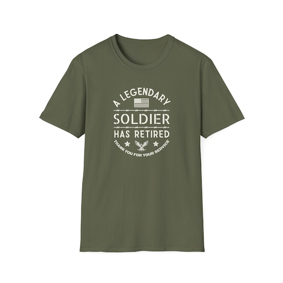 legendary-soldier-retirement-t-shirt-personalized- Legendary Soldier Retirement T-Shirt: Personalized Army Retirement Gift - Estelle Gift Shop