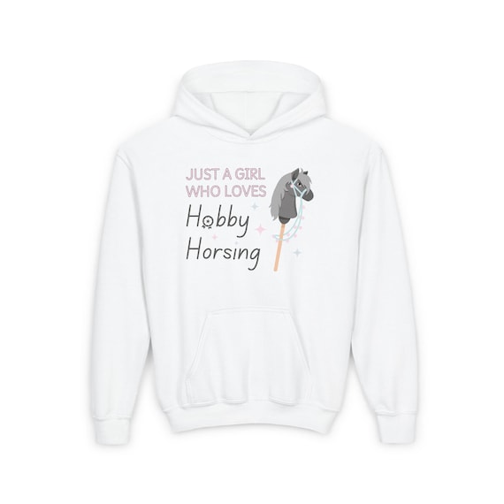 Hobby Horse Hoodie: "Just a Girl Who Loves Hobby Horsing" Youth Sweatshirt - Estelle Gift Shop