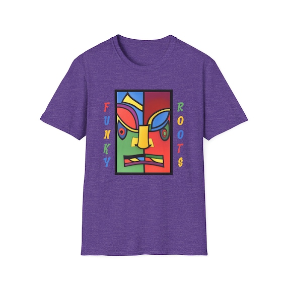 Funky roots purple shirt - Bel-Air African Root Style Tee - Vintage 90ies Tshirt - Unbranded Bel-Air Funky Purple Long Sleeve - Estelle Gift Shop