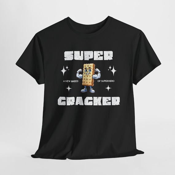 Funny Super Cracker T-Shirt: Salty Snack Superhero Tee - Estelle Gift Shop