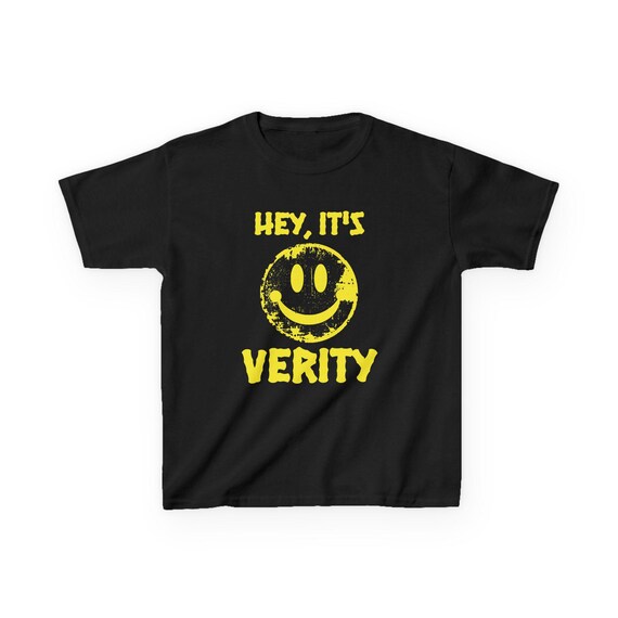 Hey, It's Verity Kids T-Shirt | Yellow Smiley Internet Meme Shirt - Estelle Gift Shop