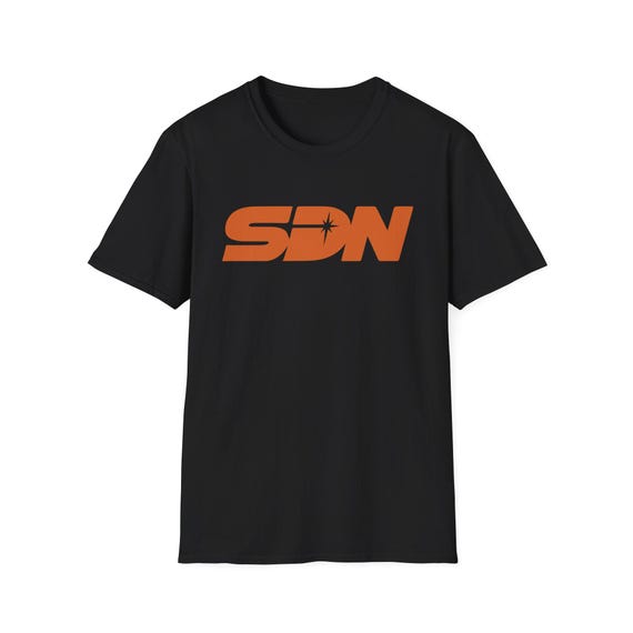 SDN Logo T-Shirt | Superhero Dispatch Network Tee | Retro Orange T-Shirt - Estelle Gift Shop