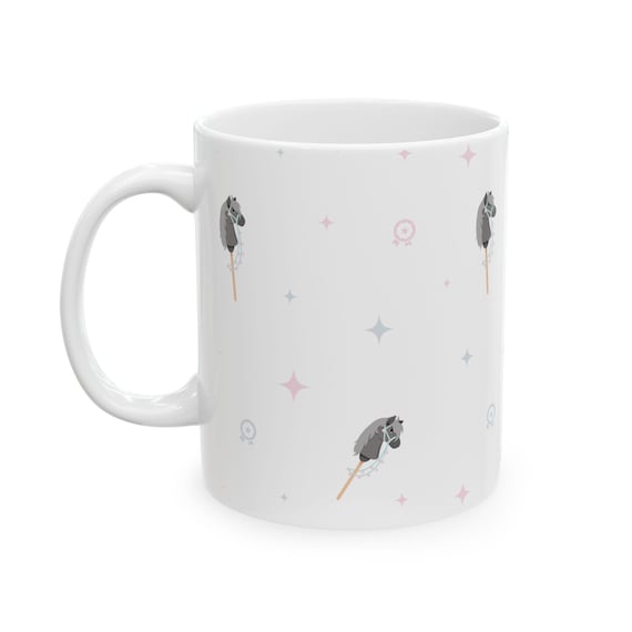 Hobby Horse Mug: Equestrian Stick Horse Pattern - Estelle Gift Shop